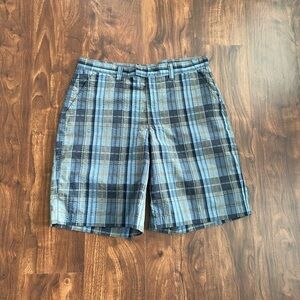 Patagonia Mens Thrift Shorts Seersucker Plaid Blue Black Size 34
